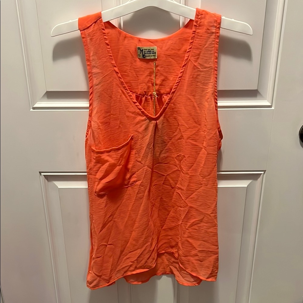 Show Me Your MuMu Vibrant Orange Sleeveless Tank